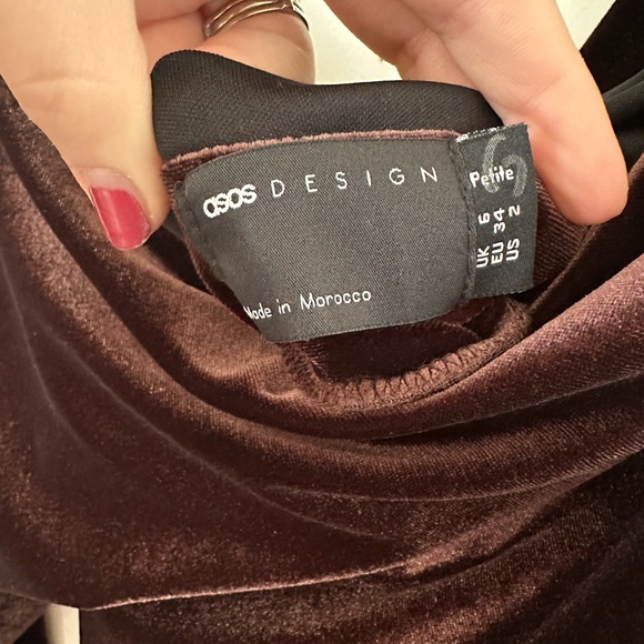 NWOT ASOS | Chocolate Velvet Dress - Picture 10 of 13